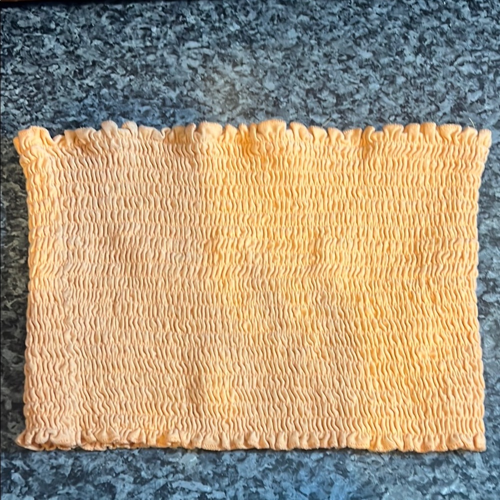 Double Zero Textured/Rouched Orange‎ Tube Top size small